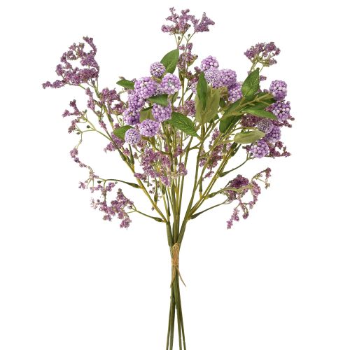 Artikel Konstgjord blombukett sidenblommor bärgren lila 51cm