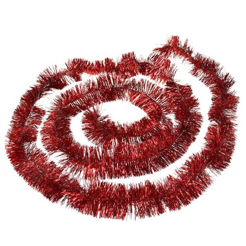 Artikel Festlig röd glittergirland 270 cm - glänsande och levande, perfekt för jul- och semesterdekorationer