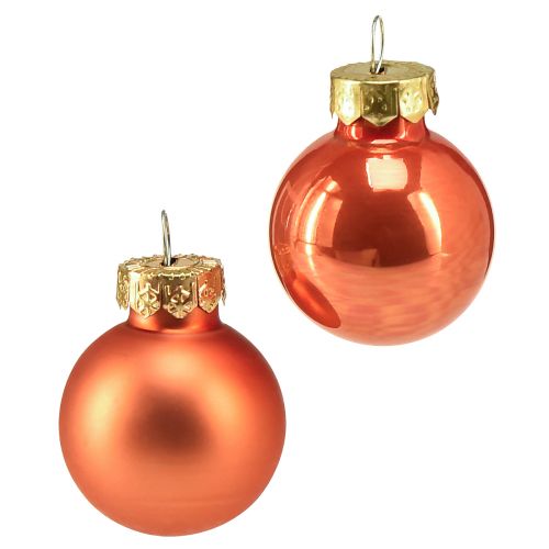 Floristik24 Mini julkulor glas orange pumpa Ø2,5cm 22st