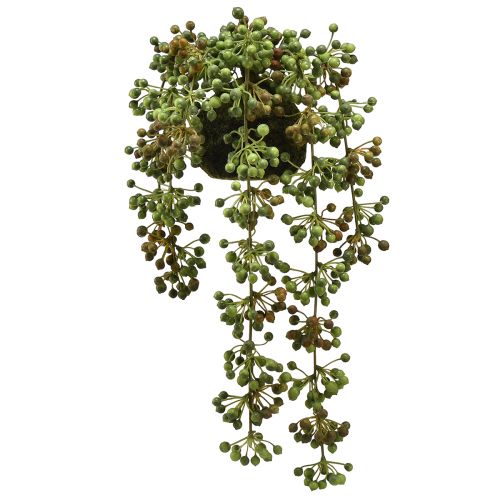 Artikel Grön växt konstgjord pärlsnöre i mossakula 38cm