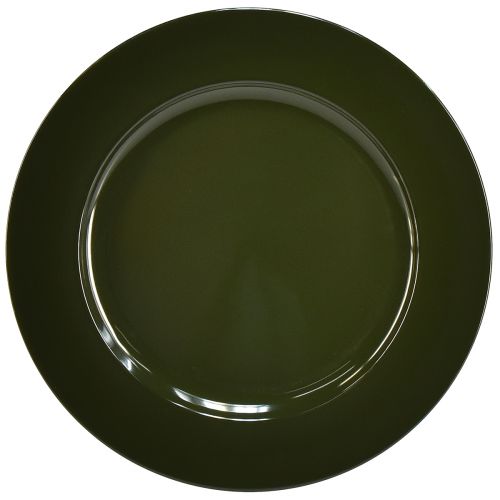 Elegant mörkgrön plasttallrik - 28cm - Idealisk för snygga bordsarrangemang och dekoration