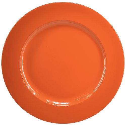 Orange plasttallrikar - 28cm - Paket med 4 Perfekt för fester och dekoration