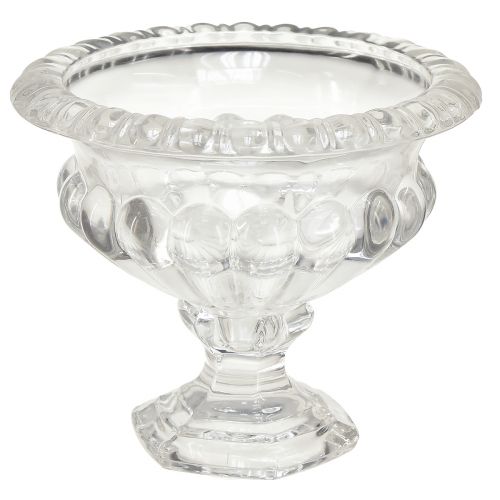 Floristik24 Klassisk glasskål med fot i vintagedesign - klar, Ø13cm x 11cm - mångsidig användning för trofédekoration