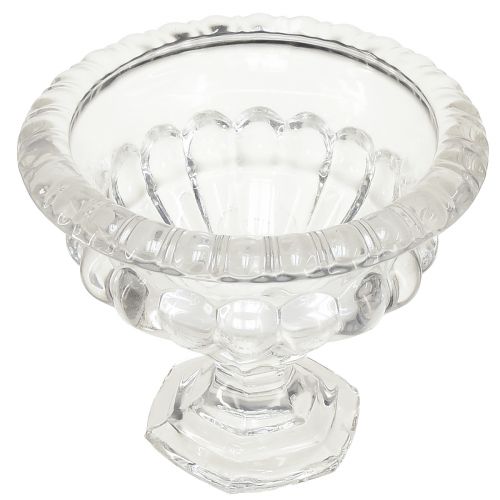 Artikel Klassisk glasskål med fot i vintagedesign - klar, Ø13cm x 11cm - mångsidig användning för trofédekoration