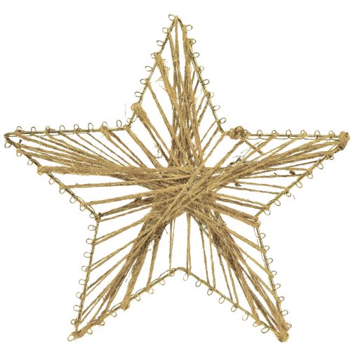 Stjärna inlindad i jute Juldekoration rustik 20cm 4 st
