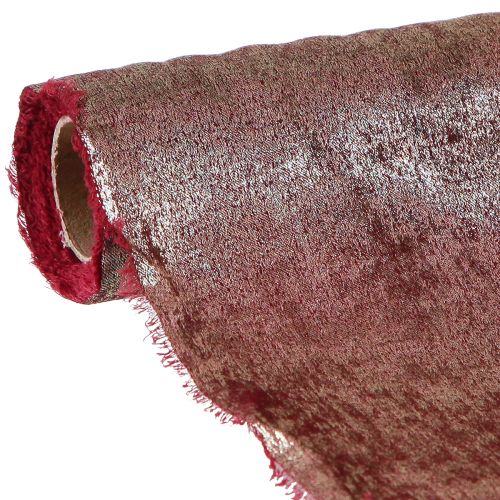 Floristik24 Bordsband dekorativt band Bordeaux guldfransar B28cm L2,5m