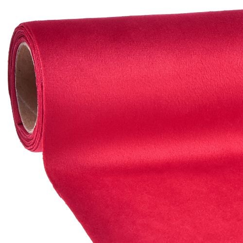 Bordslöpare i sammet röd, glänsande dekorativt tyg, 28×270cm - bordslöpare för festlig dekoration