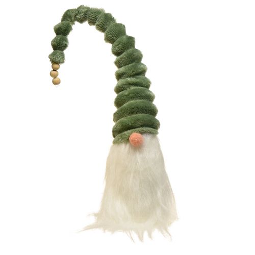 Festlig tomte med spiralgrön hatt och vitt skägg 2 stycken - 65cm - Skandinavisk julmagi för ditt hem
