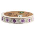 Floristik24 Presentband blommor bomullsband lila vit 15mm 20m