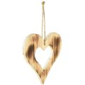 Floristik24 Trähjärtan dekorativ hängare hjärta i hjärta flammat 15×15cm 4st