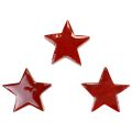 Floristik24 Trästjärnor dekorativa stjärnor röda spridda dekoration blank effekt Ø5cm 12st