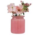 Floristik24 Konstgjord ros i glaskruka rosa vit H16cm 2st