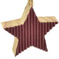 Floristik24 Julgransdekorationer trähjärta stjärngran röd 4,5cm 9st