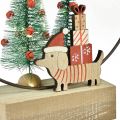 Floristik24 Dekorativ ring trä metall jul med hund Ø21cm H25cm