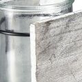 Floristik24 Värmeljushållare av glas i rustik träram - gråvit, 10x9x10 cm 3 stycken - charmig bordsdekoration
