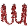 Floristik24 Festlig röd glittergirland 270 cm - glänsande och levande, perfekt för jul- och semesterdekorationer