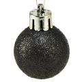 Floristik24 Mini Tree Balls Svart Splittrsäker Plast Ø3cm 14st