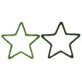 Floristik24 Stjärnor jute till juldekoration julstjärnor grön 15cm 8st